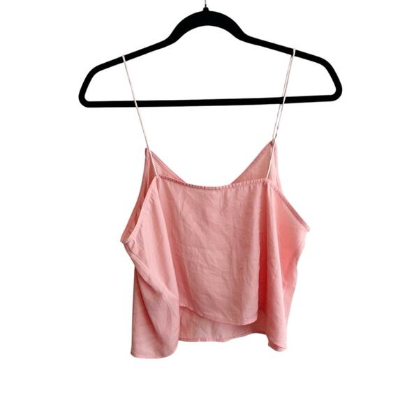 bp. Satin Matte Cropped Camisole Tank Top Pink Size Large - Picture 5 of 5